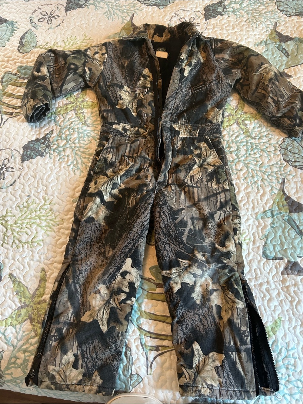 Kids Camo Print Snow Coveralls